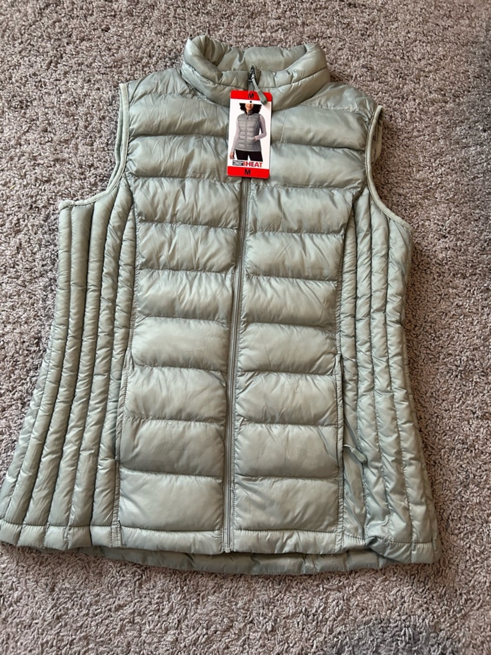32° Heat Light Gray Quilted Packable Puffer Vest